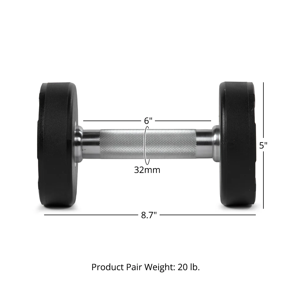 10 LB Pair Round Urethane Dumbbells - Image 8