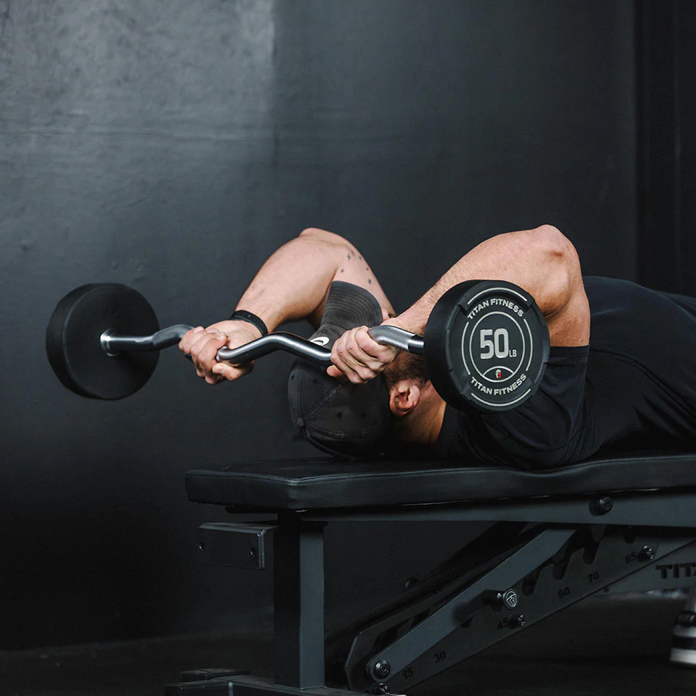 100 LB EZ Curl Fixed Urethane Barbell - Image 8
