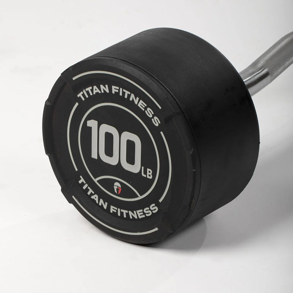 100 LB EZ Curl Fixed Urethane Barbell - Image 9