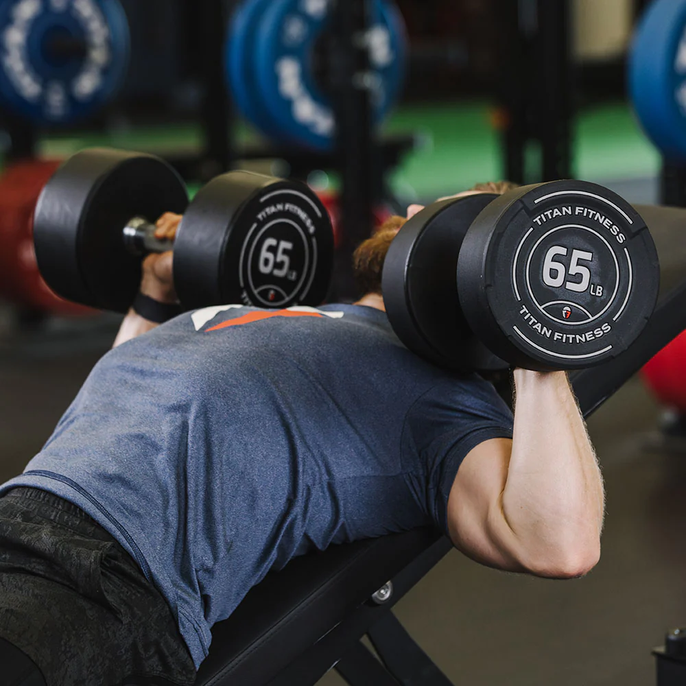 100 LB Pair Round Urethane Dumbbells - Image 3