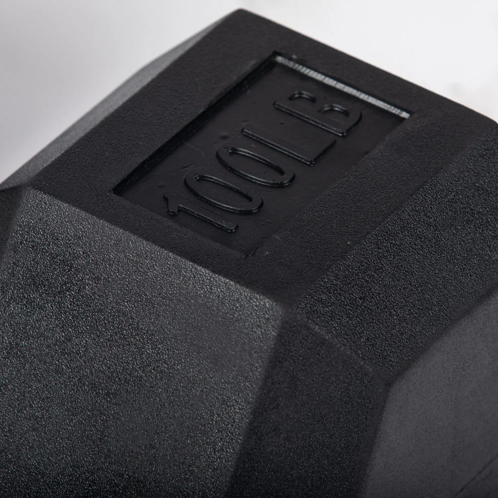100 LB Straight Stainless Steel Hex Dumbbells - Image 3