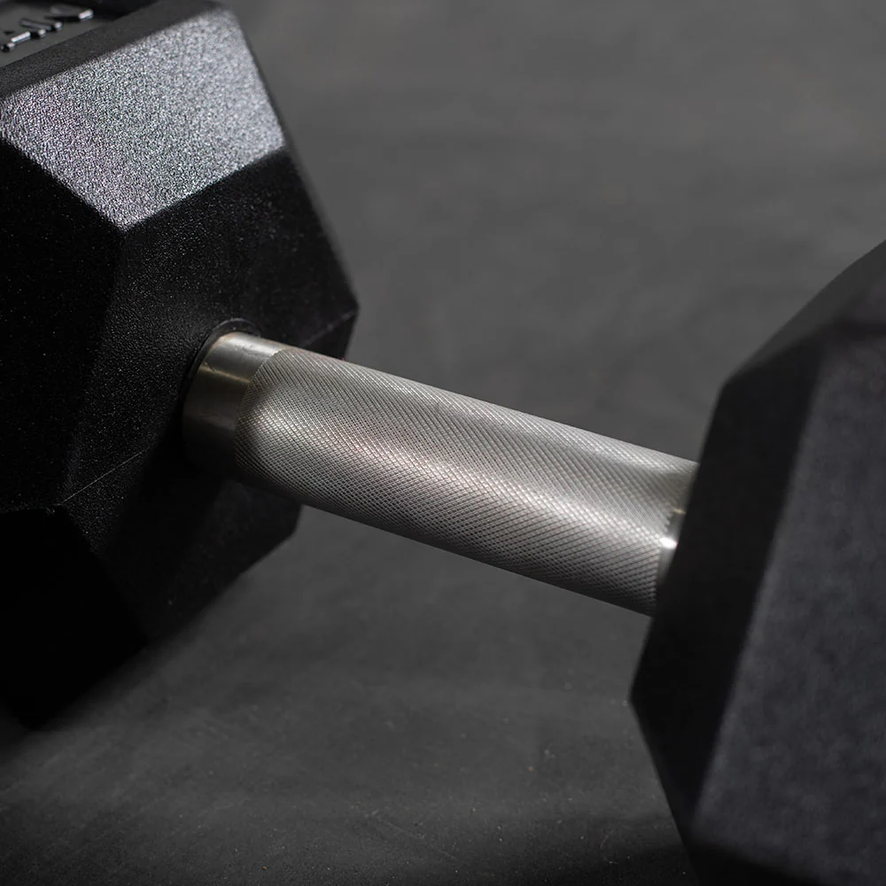 100 LB Straight Stainless Steel Hex Dumbbells - Image 5