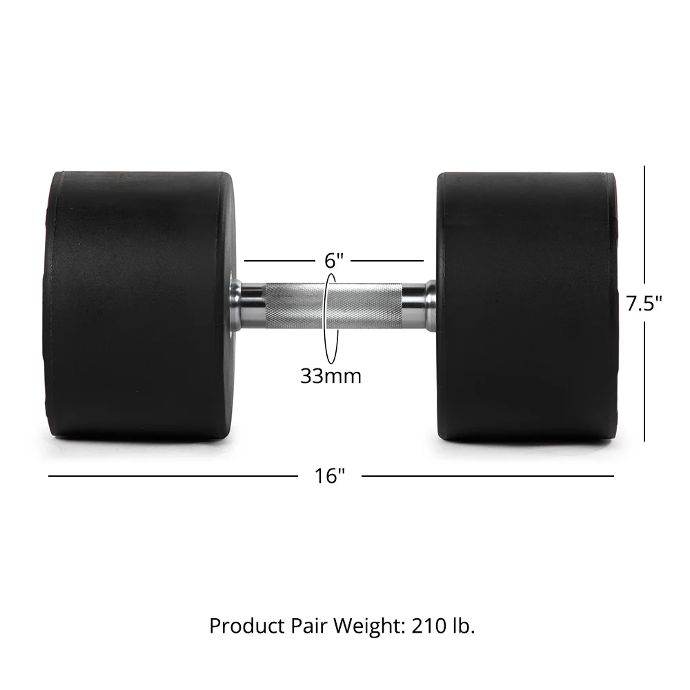 105 LB Pair Round Urethane Dumbbells - Image 8