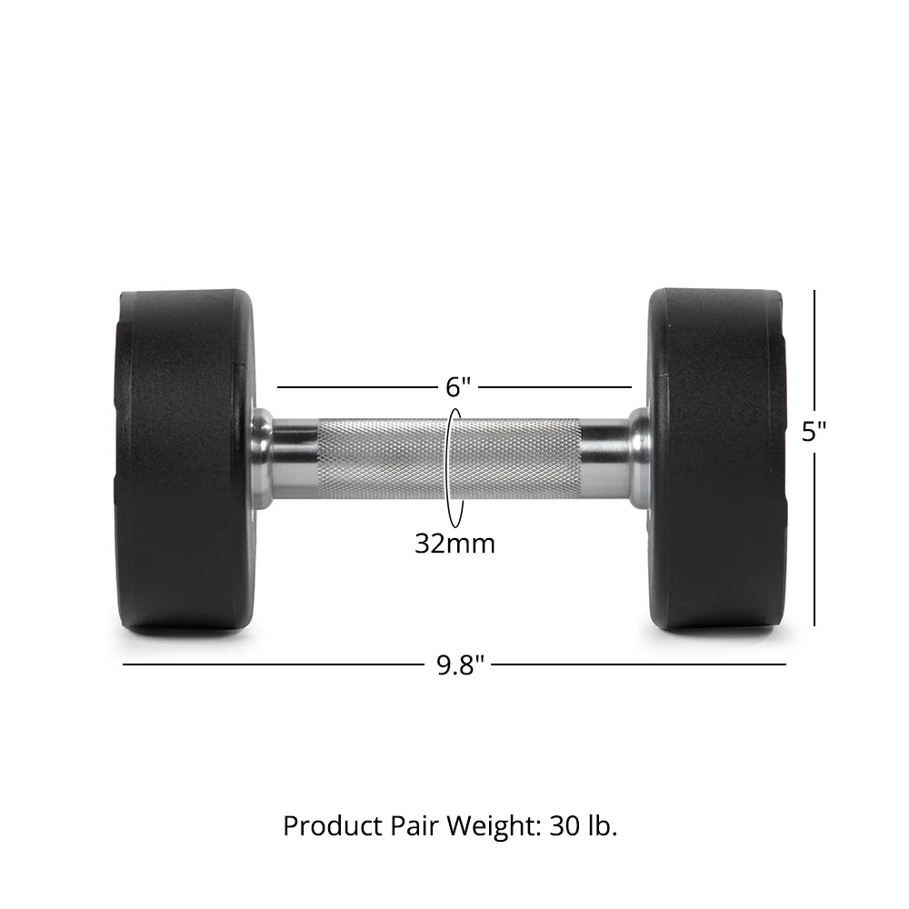 15 LB Pair Round Urethane Dumbbells - Image 8