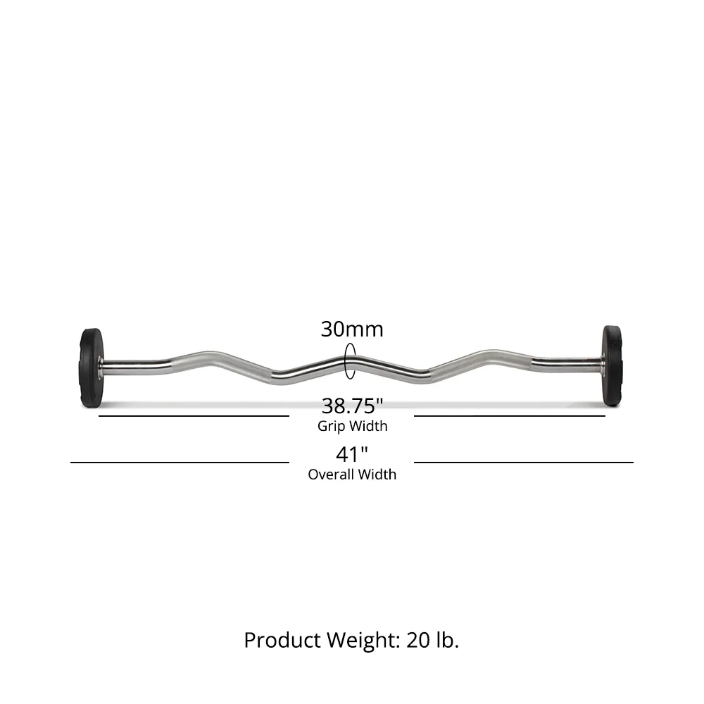20 LB EZ Curl Fixed Urethane Barbell - Image 10