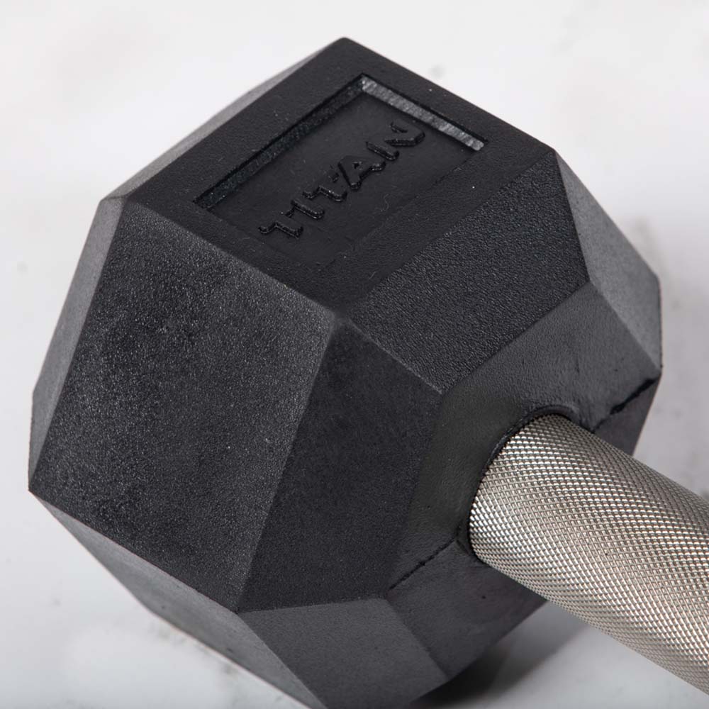 20 LB Straight Stainless Steel Hex Dumbbells - Image 4