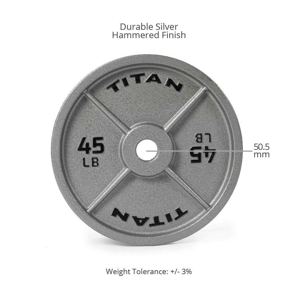 245 LB Set Cast Iron Olympic Plates - Image 7