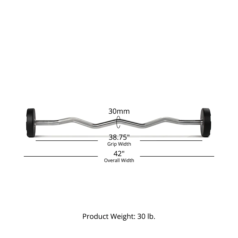 30 LB EZ Curl Fixed Urethane Barbell - Image 10