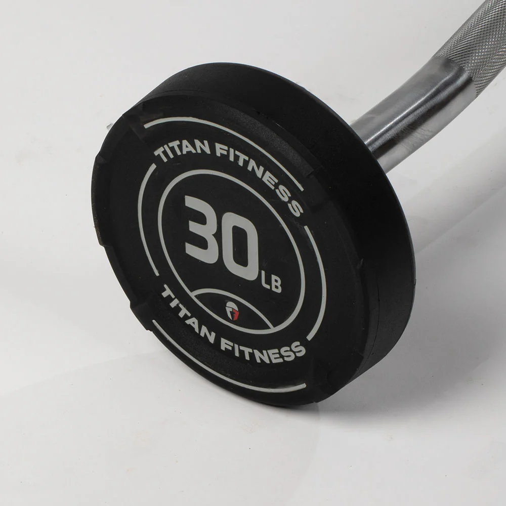 30 LB EZ Curl Fixed Urethane Barbell - Image 9