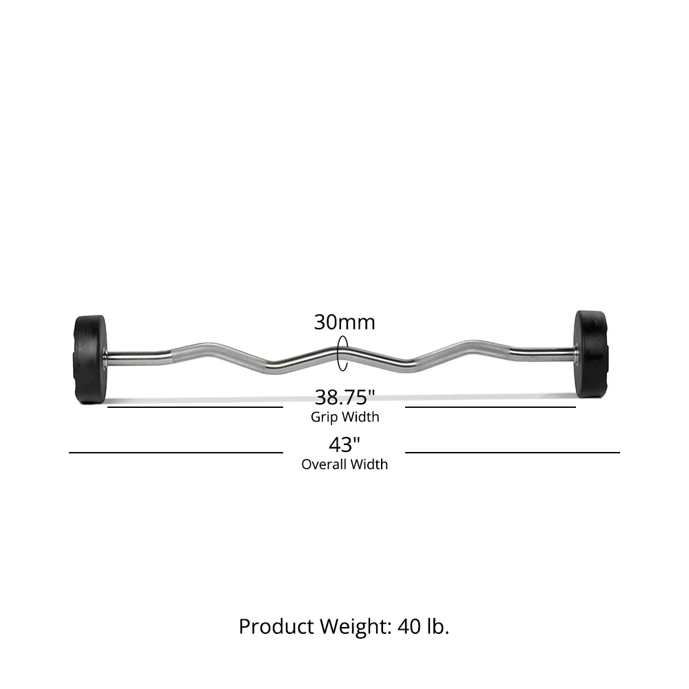 40 LB EZ Curl Fixed Urethane Barbell - Image 10
