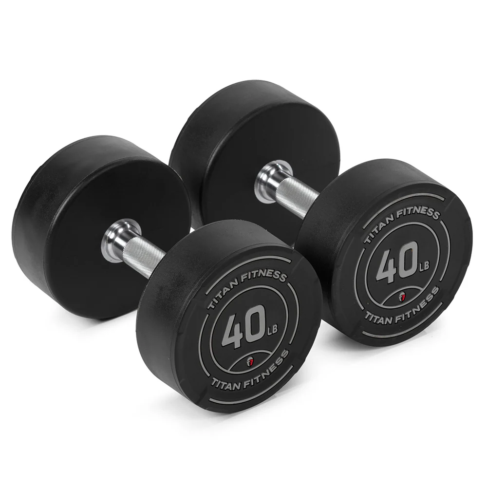 40 LB Pair Round Urethane Dumbbells