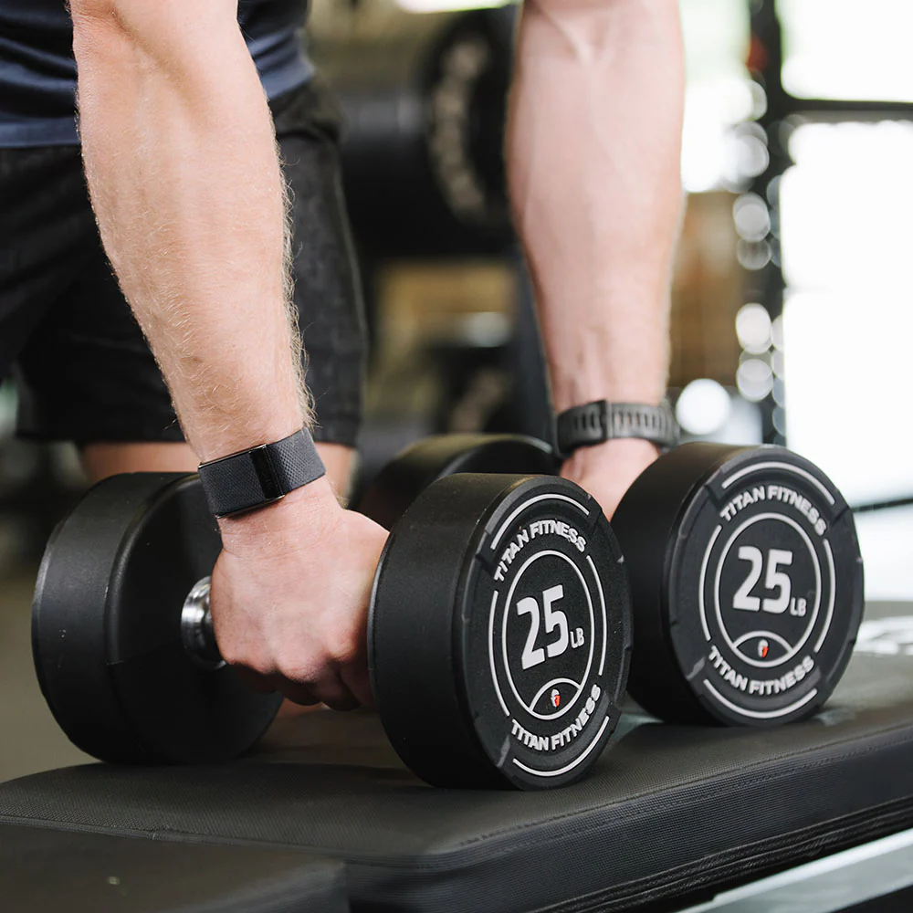 40 LB Pair Round Urethane Dumbbells - Image 7