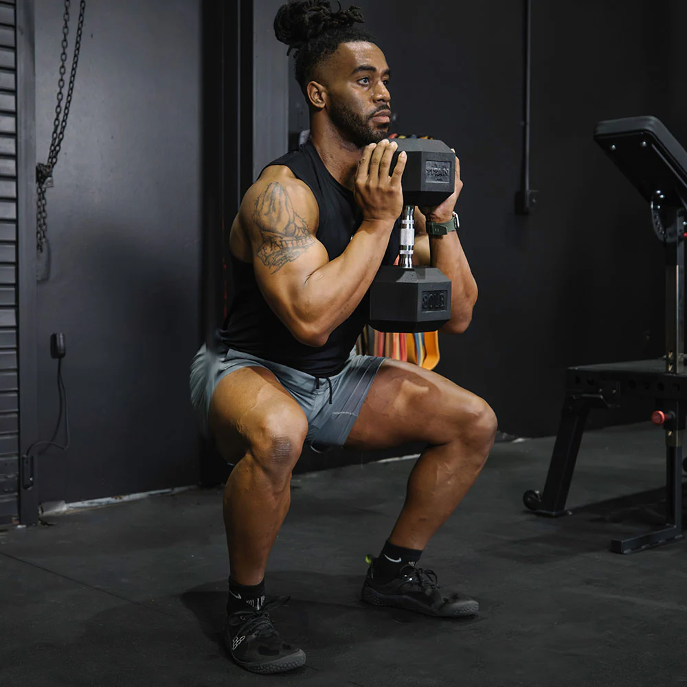 45 LB Rubber Hex Dumbbells - Image 2