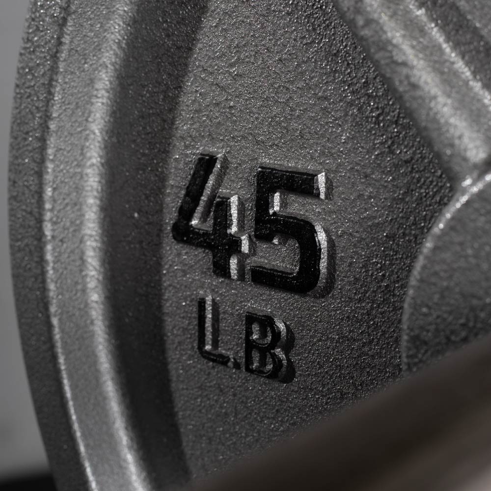 Scratch and Dent, 45 LB Single Cast Iron Olympic Plate - Image 6