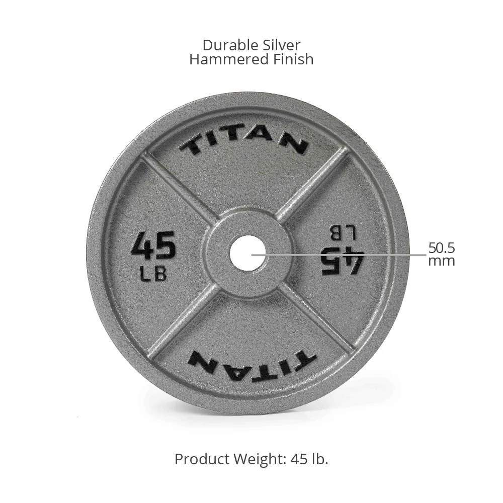 Scratch and Dent, 45 LB Single Cast Iron Olympic Plate - Image 7