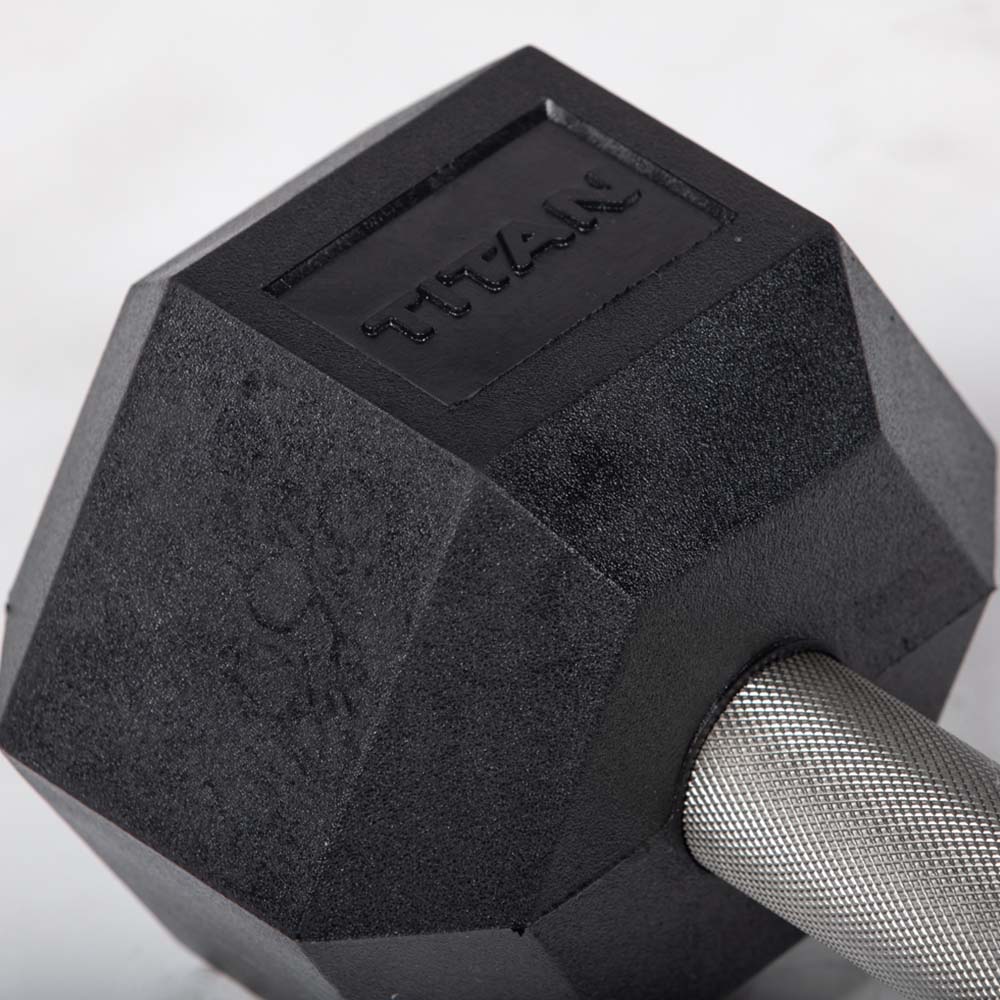 45 LB Straight Stainless Steel Hex Dumbbells - Image 4