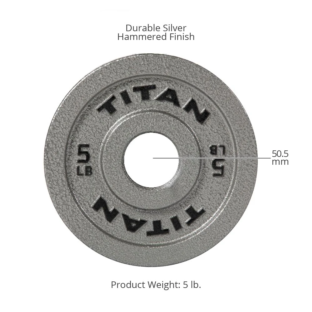Scratch and Dent, 5 LB Pair Cast Iron Olympic Plates - Image 7