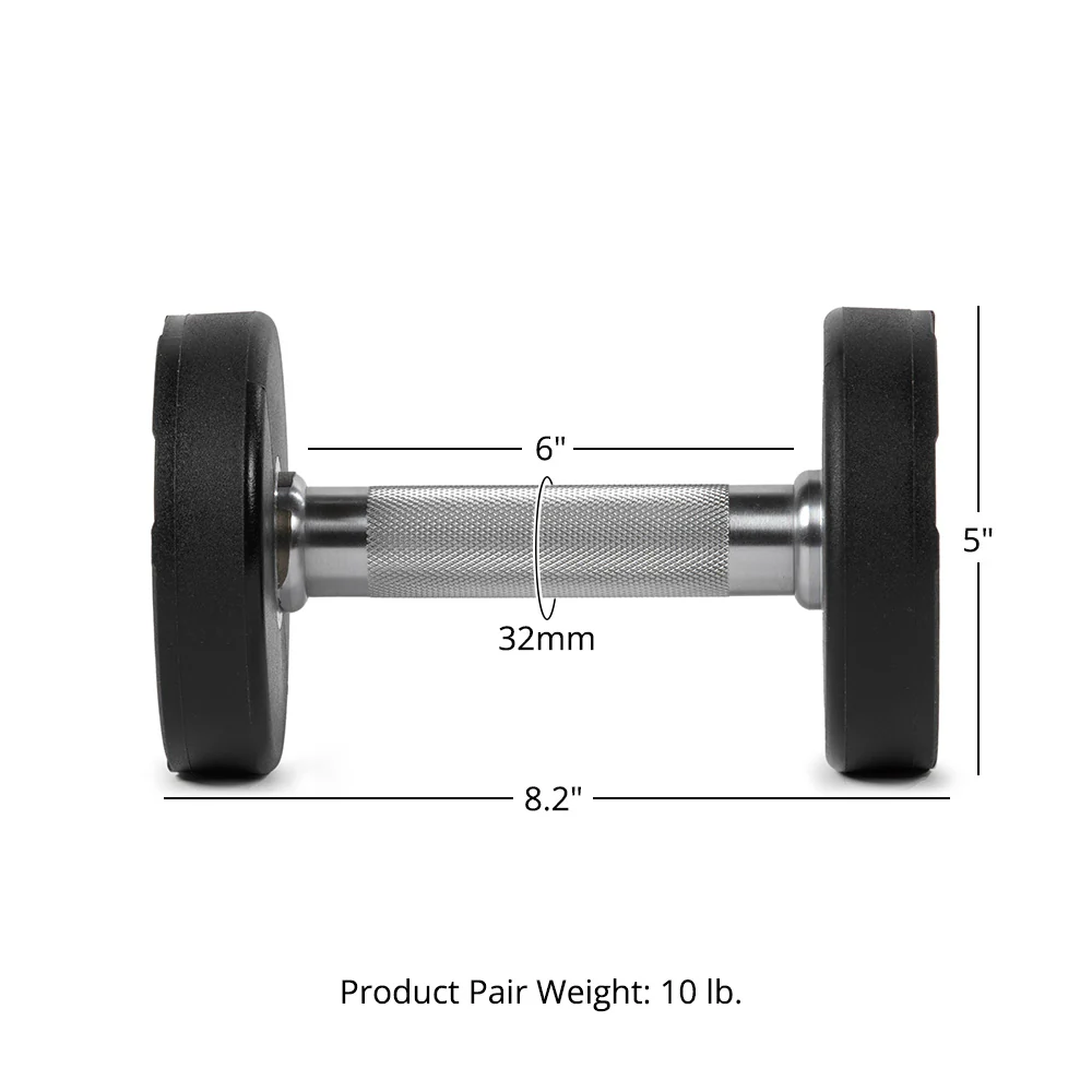 5 LB Pair Round Urethane Dumbbells - Image 8