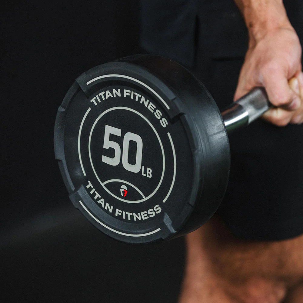 50 LB EZ Curl Fixed Urethane Barbell - Image 9