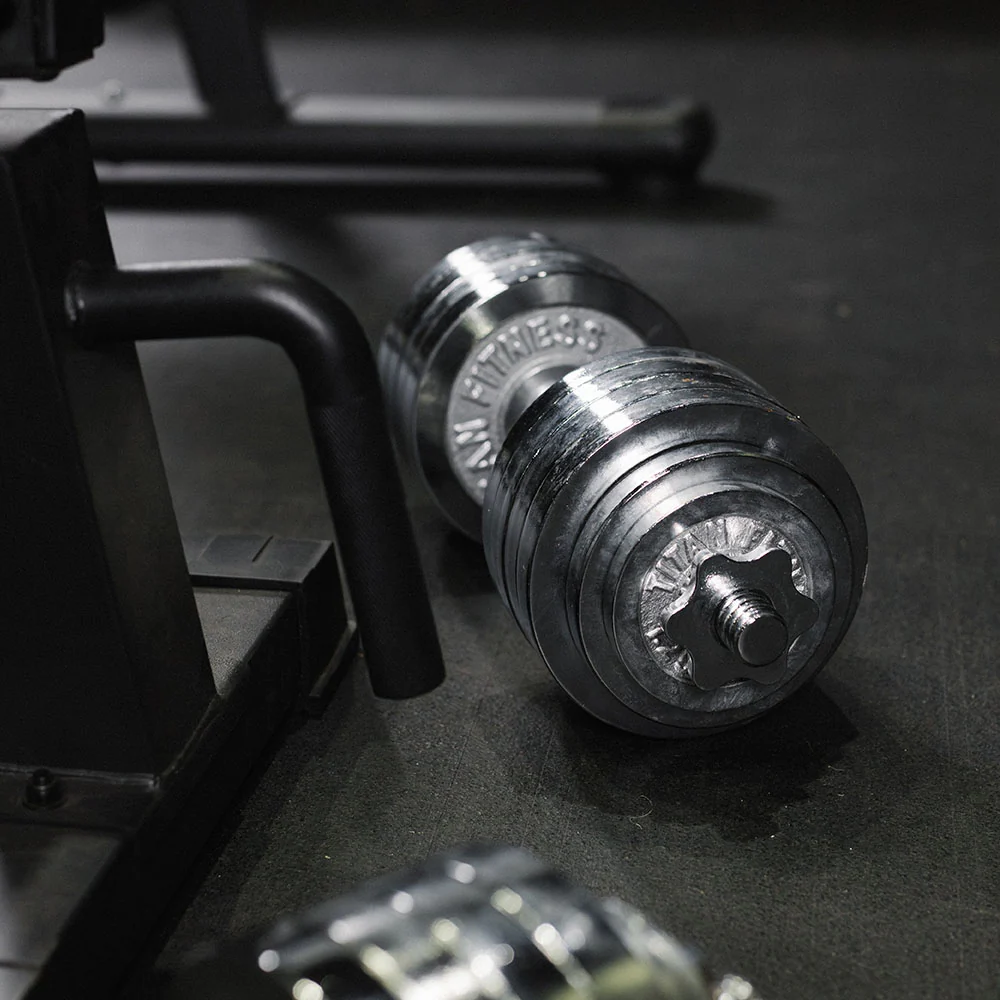 105 LB Set Adjustable Chrome Dumbbells - Image 3