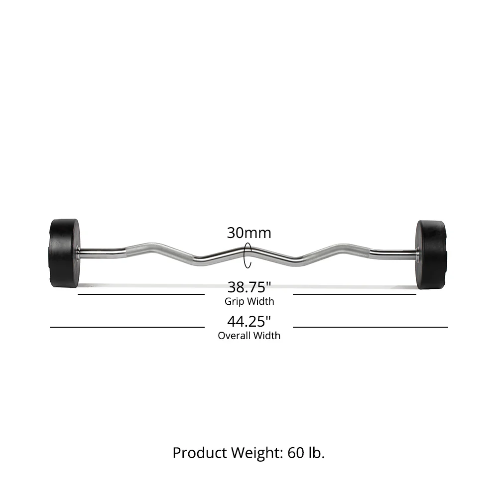 60 LB EZ Curl Fixed Urethane Barbell - Image 10
