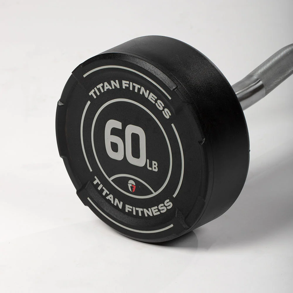 60 LB EZ Curl Fixed Urethane Barbell - Image 9