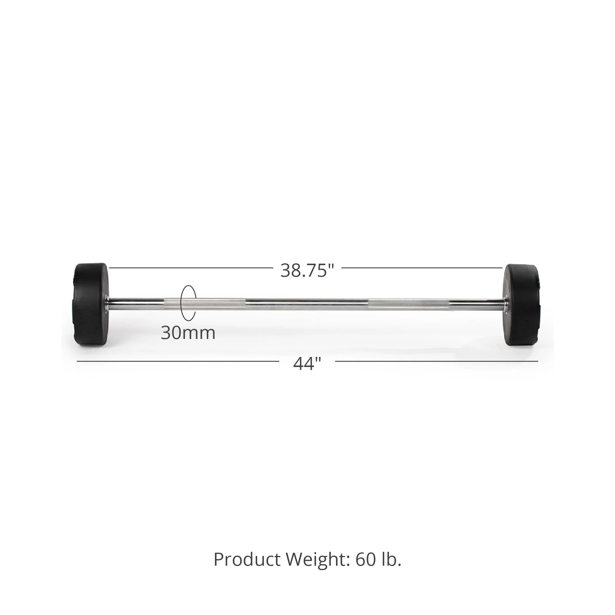 60 LB Straight Fixed Urethane Barbell - Image 8