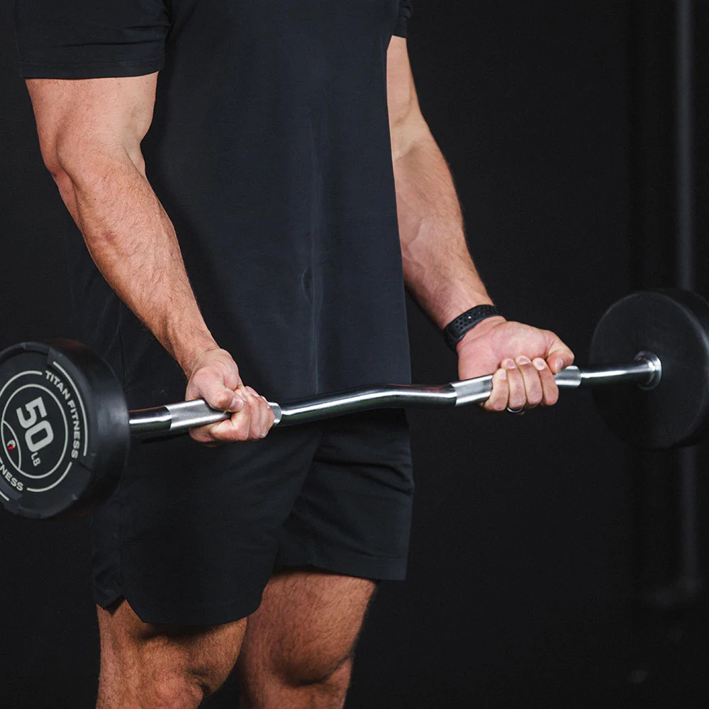 80 LB EZ Curl Fixed Urethane Barbell - Image 4