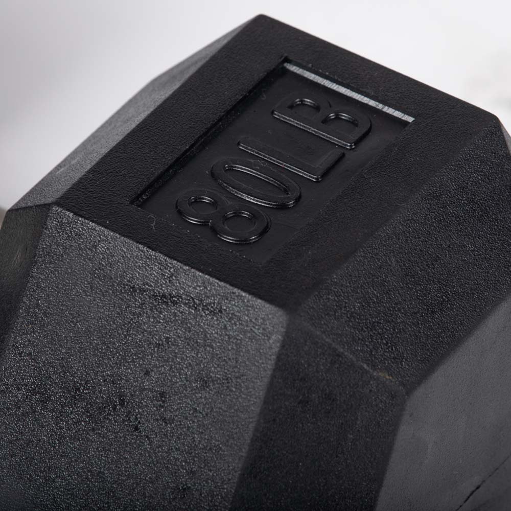 80 LB Straight Stainless Steel Hex Dumbbells - Image 3