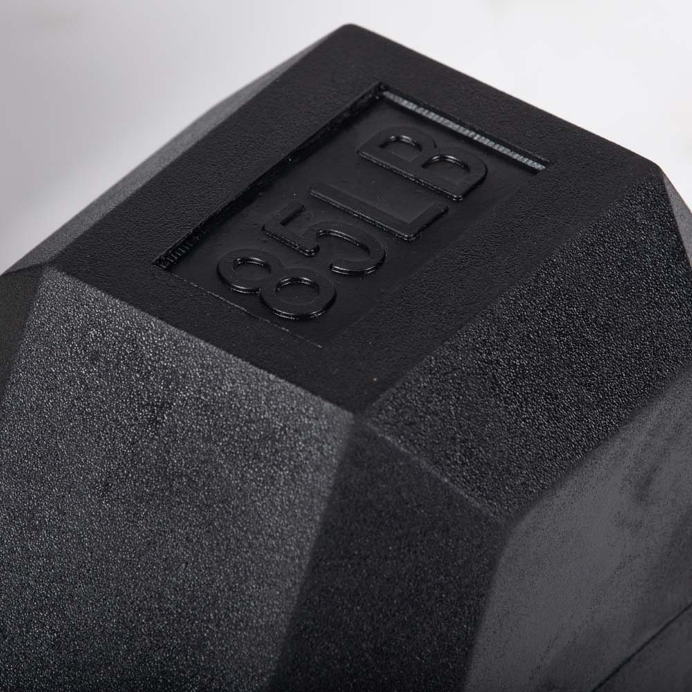 85 LB Straight Stainless Steel Hex Dumbbells - Image 3