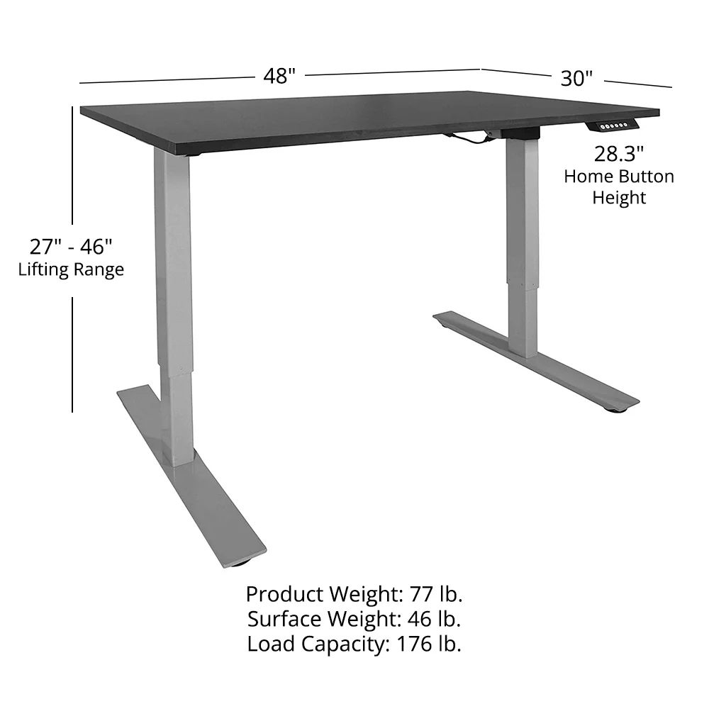 A2 Adjustable Sit to Stand Desk 30" x 48" Black Top - Image 7