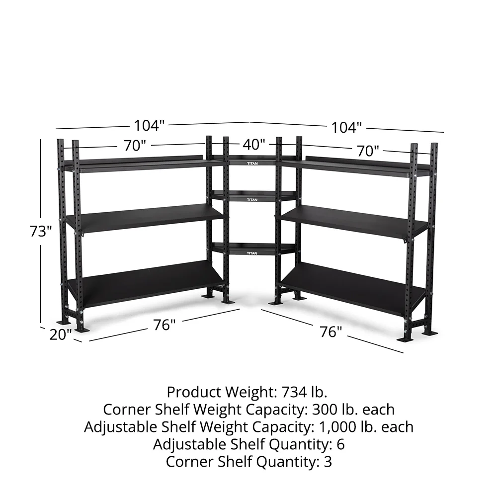 Elite Series Mass Storage System with Adjustable Shelves & Corner Shelves - Image 40