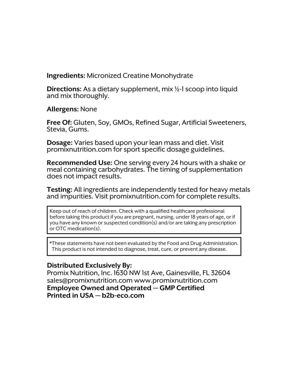Promix Non-GMO Creatine - Image 7