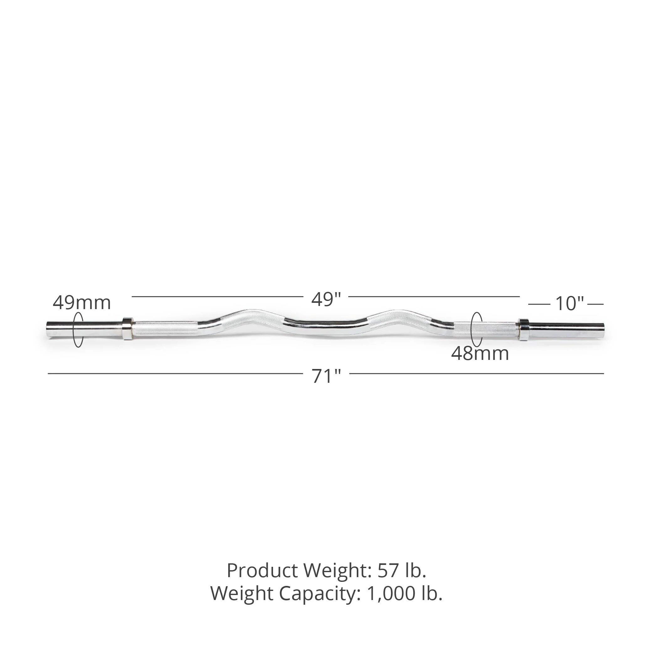 Scratch and Dent, Rackable EZ Curl Fat Bar - Image 8