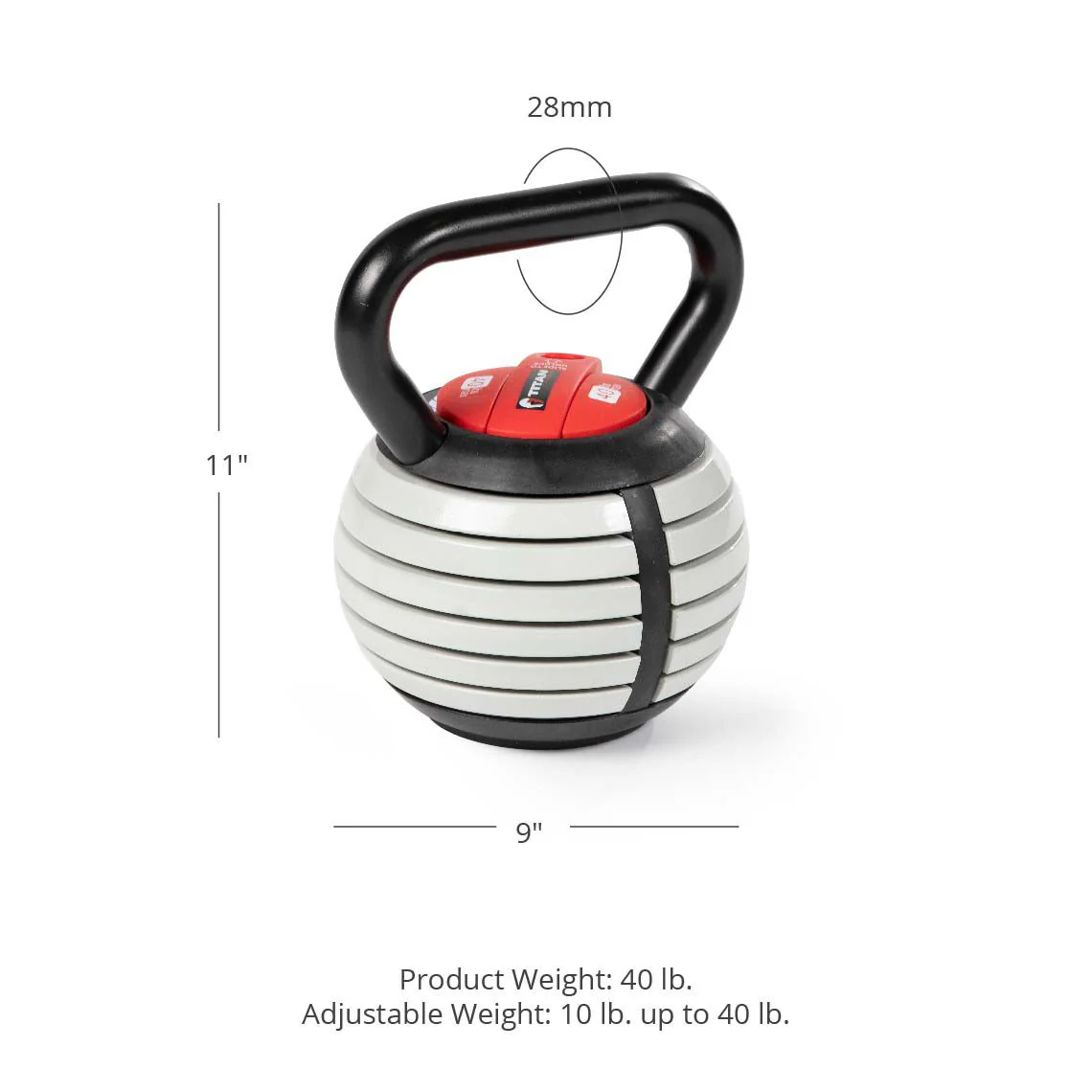 Scratch and Dent - 10 - 40 lb Adjustable Kettlebell - FINAL SALE - Image 2