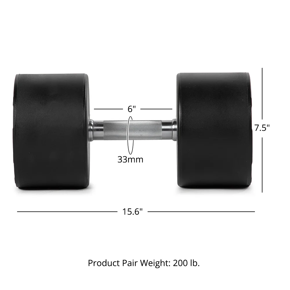 Scratch and Dent, 100 LB Round Urethane Dumbbell - Image 2
