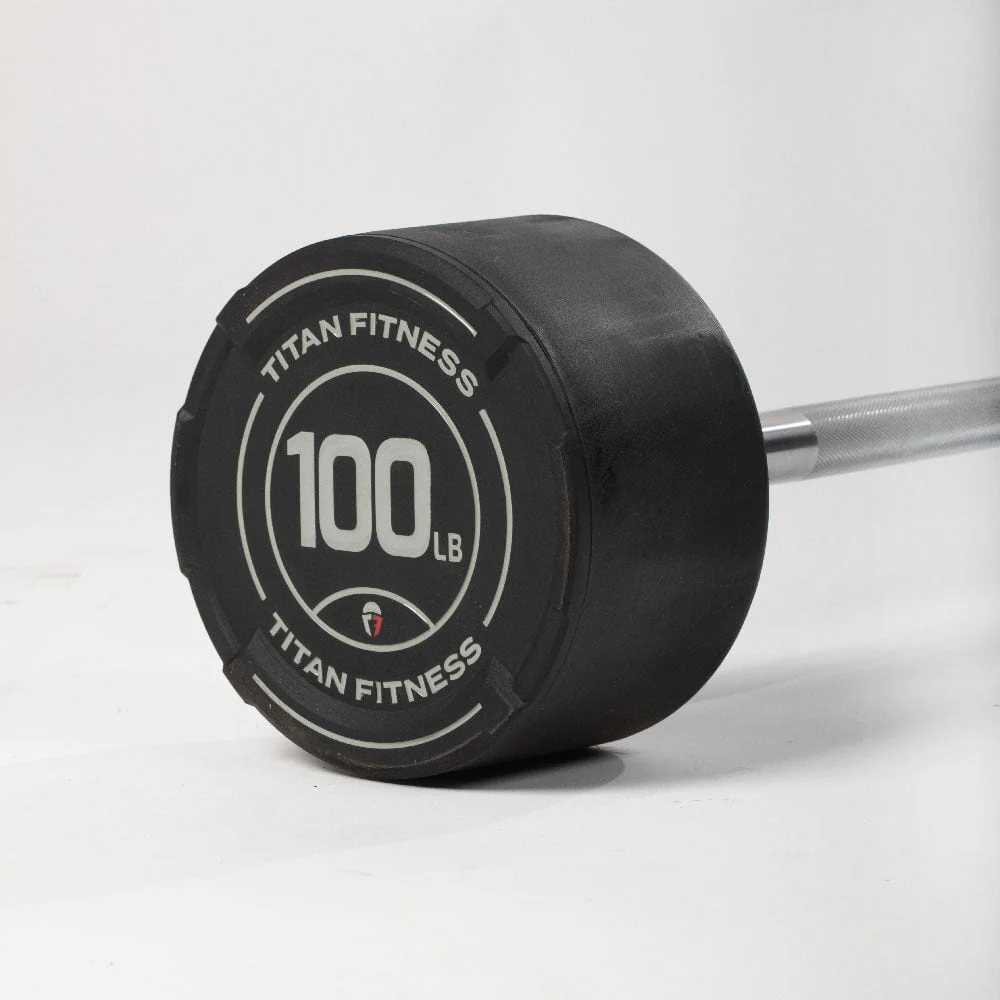 100 LB Straight Fixed Urethane Barbell - Image 7