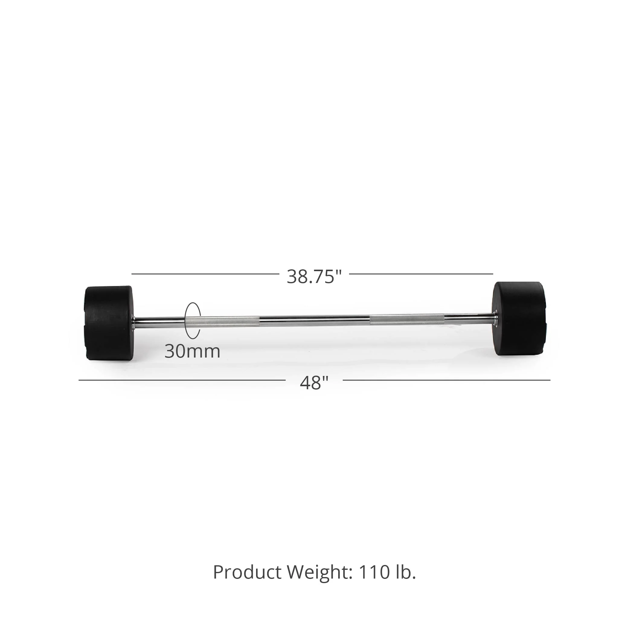 110 LB Straight Fixed Urethane Barbell - Image 8