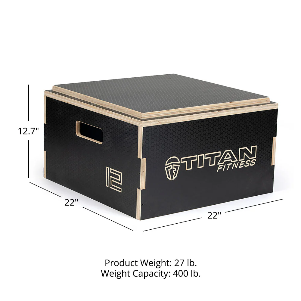 Scratch and Dent, 12" Stackable Wooden Plyo Box - Image 8