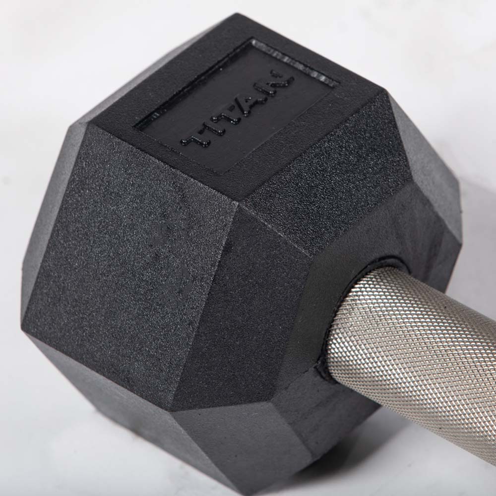 Scratch and Dent, 15 LB Straight Stainless Steel Hex Dumbbells - Image 4