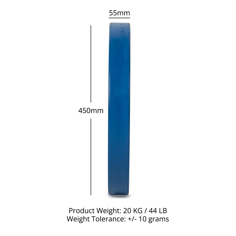 Scratch and Dent, 20 KG Blue Elite Color Olympic Bumper Plate - Image 4