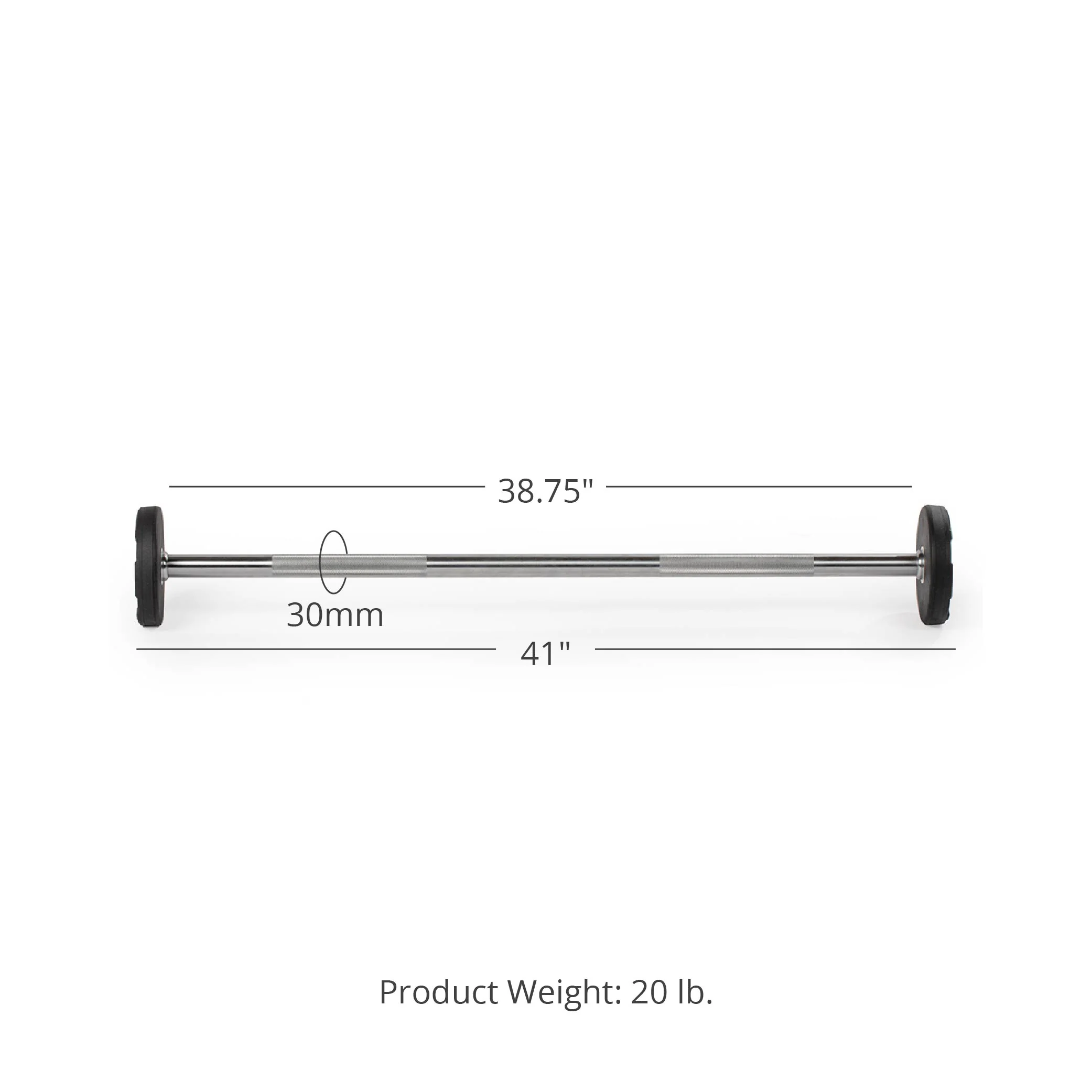 20 LB Straight Fixed Urethane Barbell - Image 8