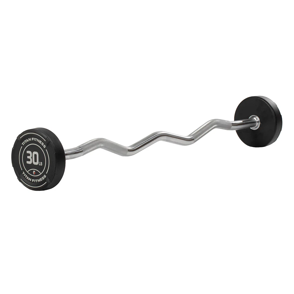 30 LB EZ Curl Fixed Urethane Barbell