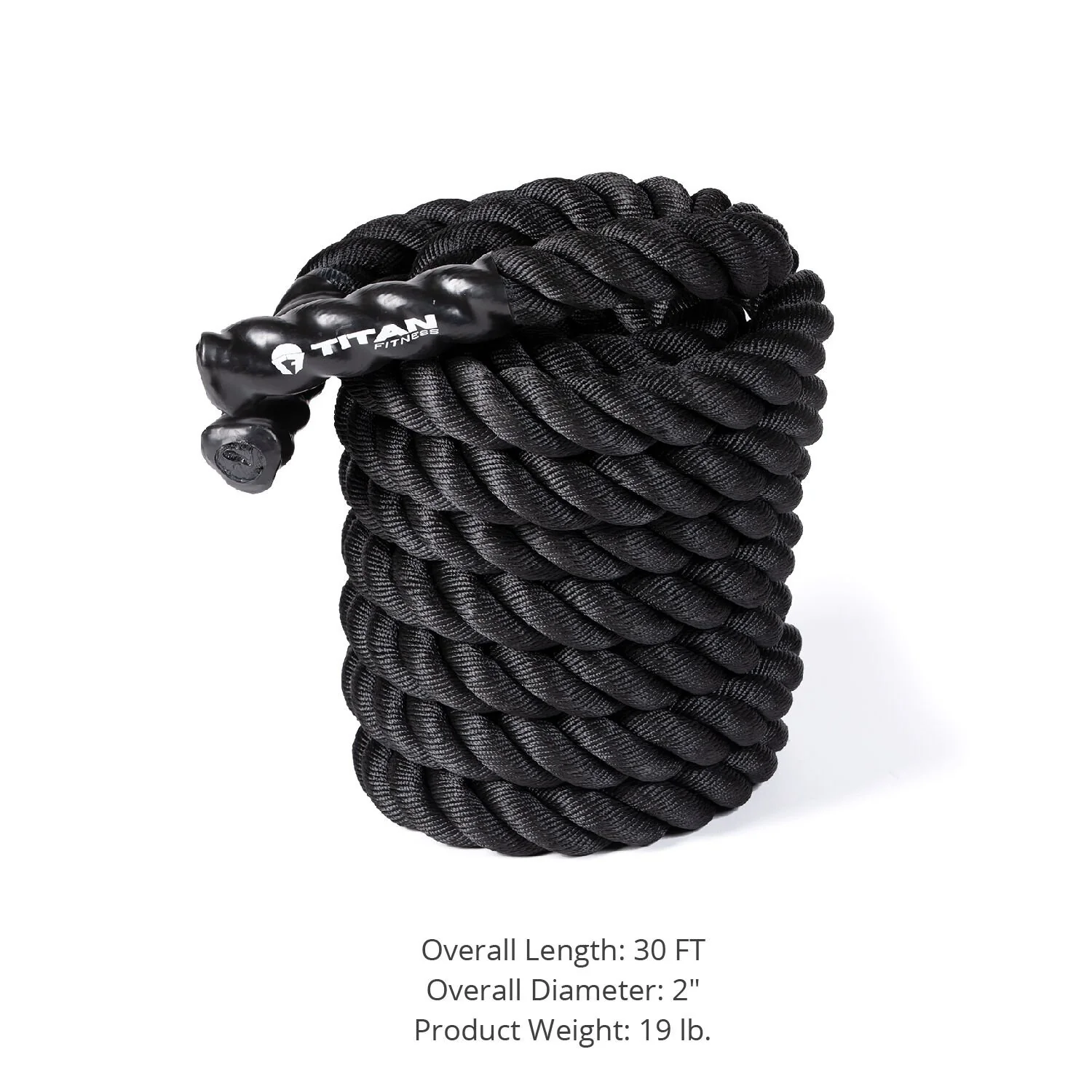 Scratch and Dent - 30' x 2" Battle Rope Black Poly Dacron - FINAL SALE - Image 2