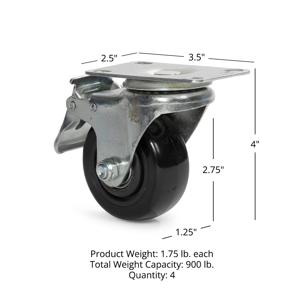 4 Pack Caster Wheels for Elite Series Mass Storage System - Image 4