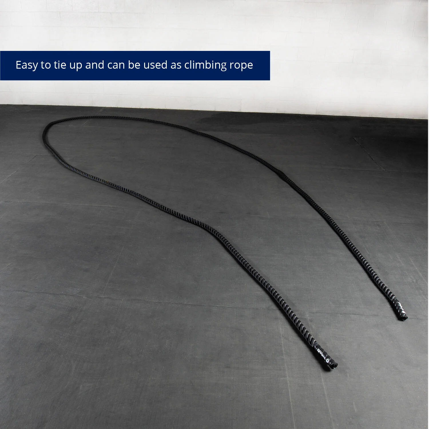 Scratch and Dent - 40' x 1.5" Battle Rope Black Poly Dacron - FINAL SALE - Image 2