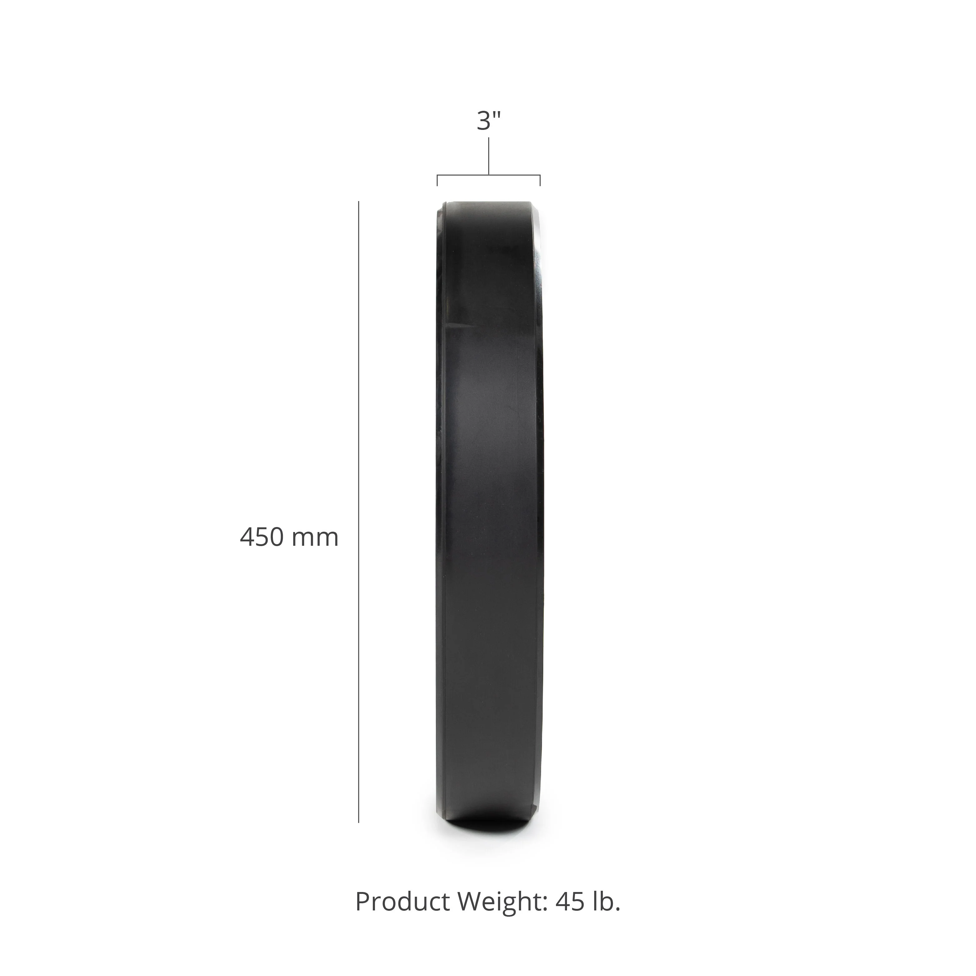 Scratch and Dent - 45 LB Single Economy Black Bumper Plate - FINAL SALE - Image 2