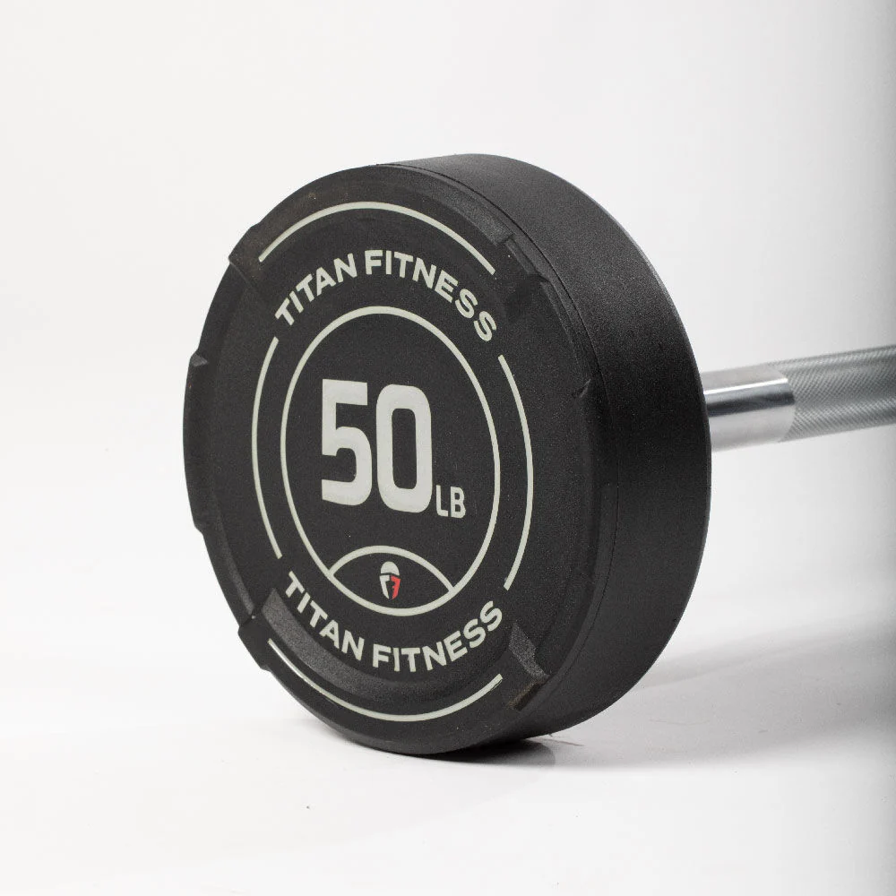 Scratch and Dent, 50 LB Straight Fixed Urethane Barbell - Image 7