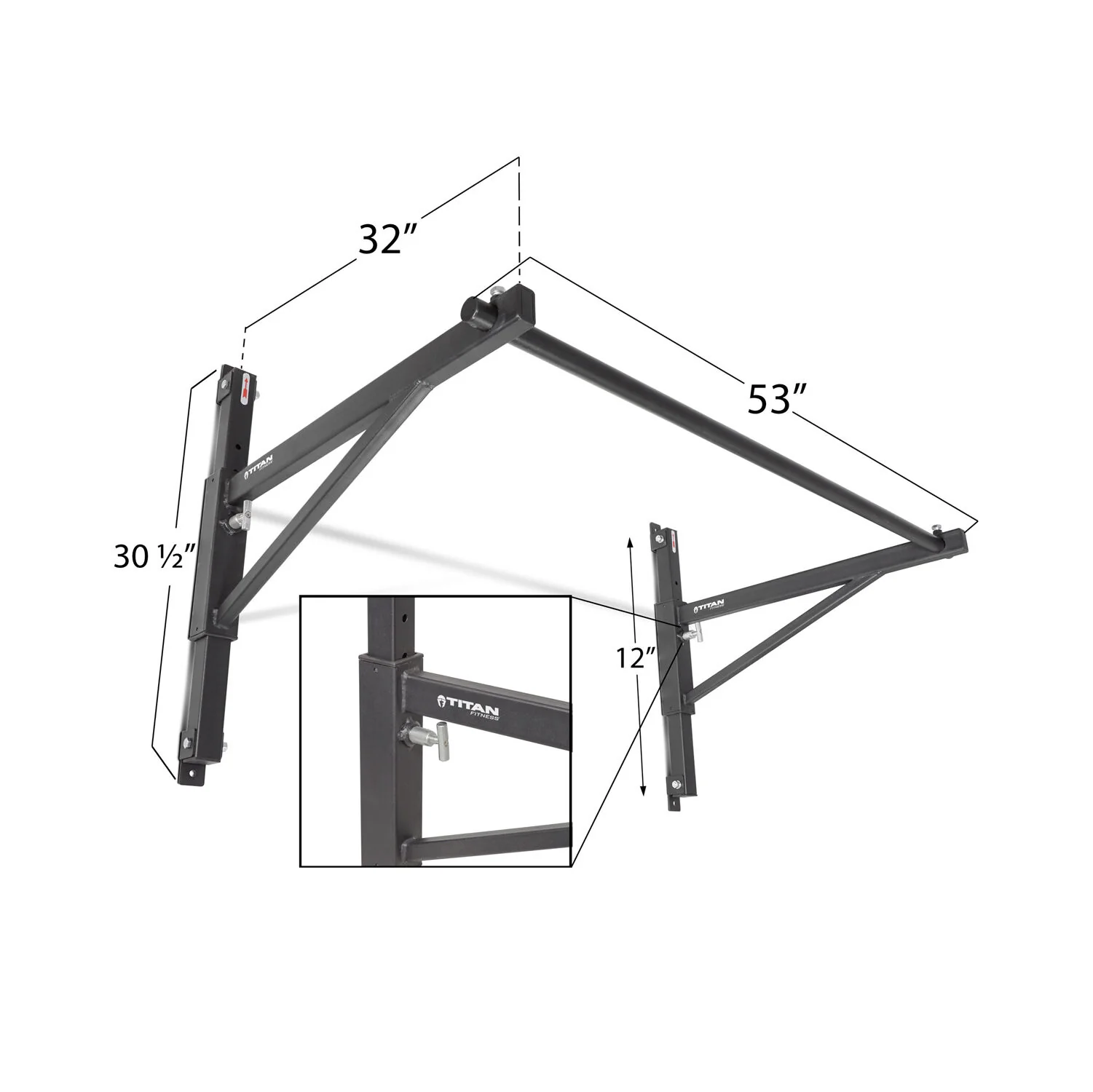 Scratch and Dent, 53-in Adjustable Wall-Mounted Pull-Up Bar - Image 2