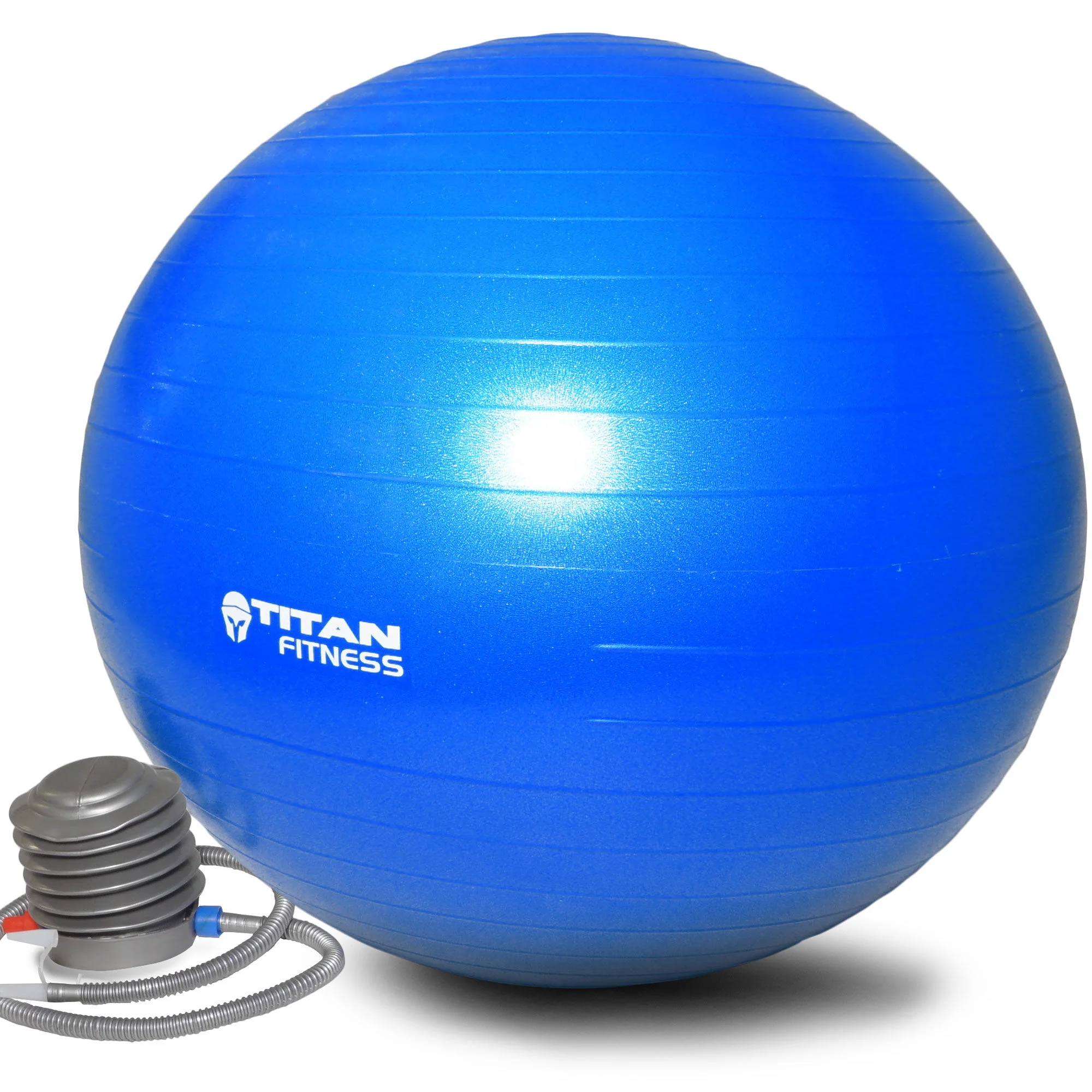 Scratch and Dent, 65cm Anti Burst Yoga Stability Exercise Ball w/ Pump Blue - Image 2
